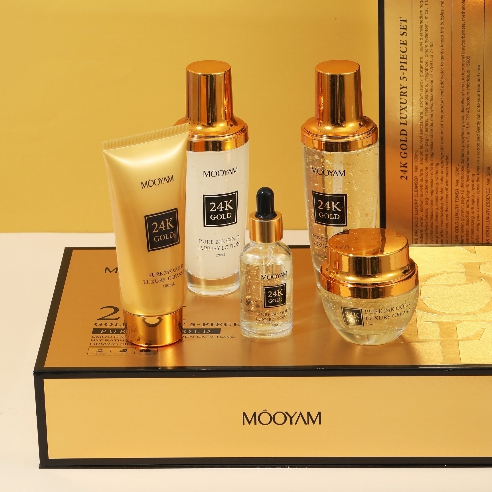 Luxury Skincare Set - 24K Gold LUXURY Moisturizin Anti-Falten-Set reduziert