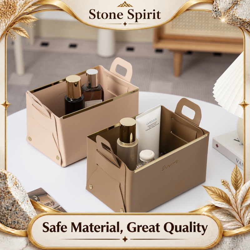 Luxury Skincare Tray - Leder-Aufbewahrungsbox, Luxuriöser Kosmetik-Organizer für Schmuck und